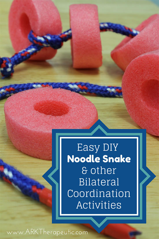 DIY Noodle Snake & Fun Activities for Bilateral Coordination