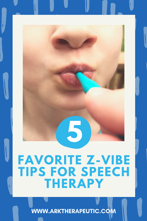 Blog graphic featuring a girl closing their lips around the proButton for an oral motor exercise with text: An SLP's 5 Favorite Z-Vibe Tips for Speech Therapy A girl closing their lips around the proButton for an oral motor exercise with text: An SLP's 5 Favorite Z-Vibe Tips for Speech Therapy