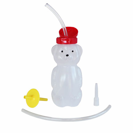 Honey Bear Straw Cup: Essential for Myofunctional Therapy Bear Bottle plus Lip Blok mouthpiece, special value, and reusable straw tubing accessories