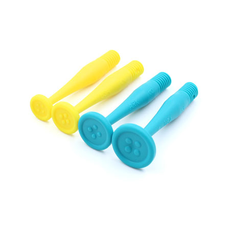 How to Use ARK's Button Tips for Lip Closure Button Tip attachments for the Z-Vibe, side view showing the 4 different sizes
