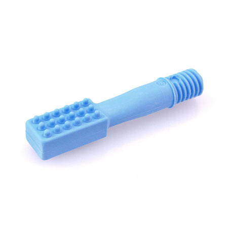 The Probe Tip for Speech and Myofunctional Therapy Blue Probe Tip attachment for the Z-Vibe, showing side with big bumps for most sensory input