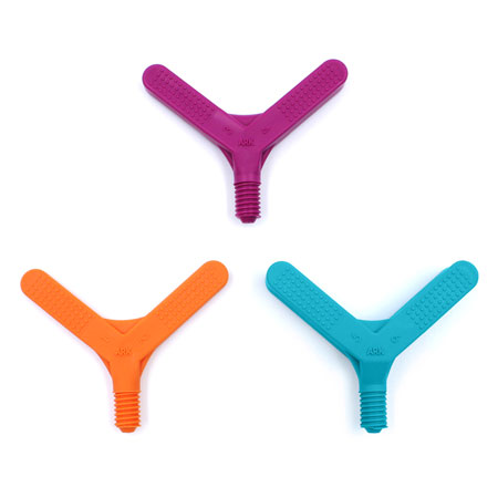 ARK's Y Tip Bite Blocks for Jaw Stability Frontal view of three Y Tips for the Z-Vibe