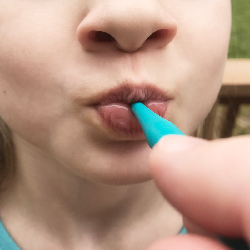 Button Pull Lip Closure Activity Next step of oral motor exercise: closing the lips around the button