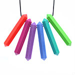 6 Krypto-Bite chewable gem necklace pendants on a single cord
